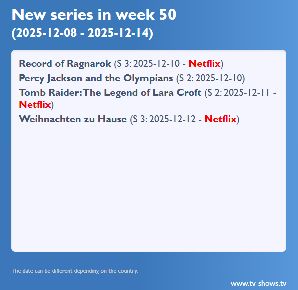 Neue Serien 2025 KW 50